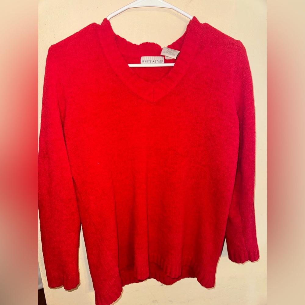 Red women’s sweater size medium